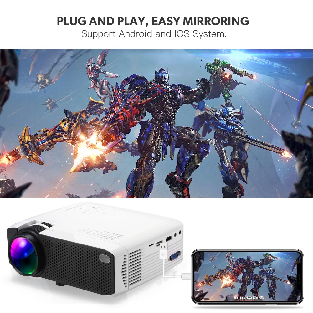 Mini Projector 480P Led WiFi High Bright Android WiFi HD Smart Projector Home Theater Cinema 3D Movie