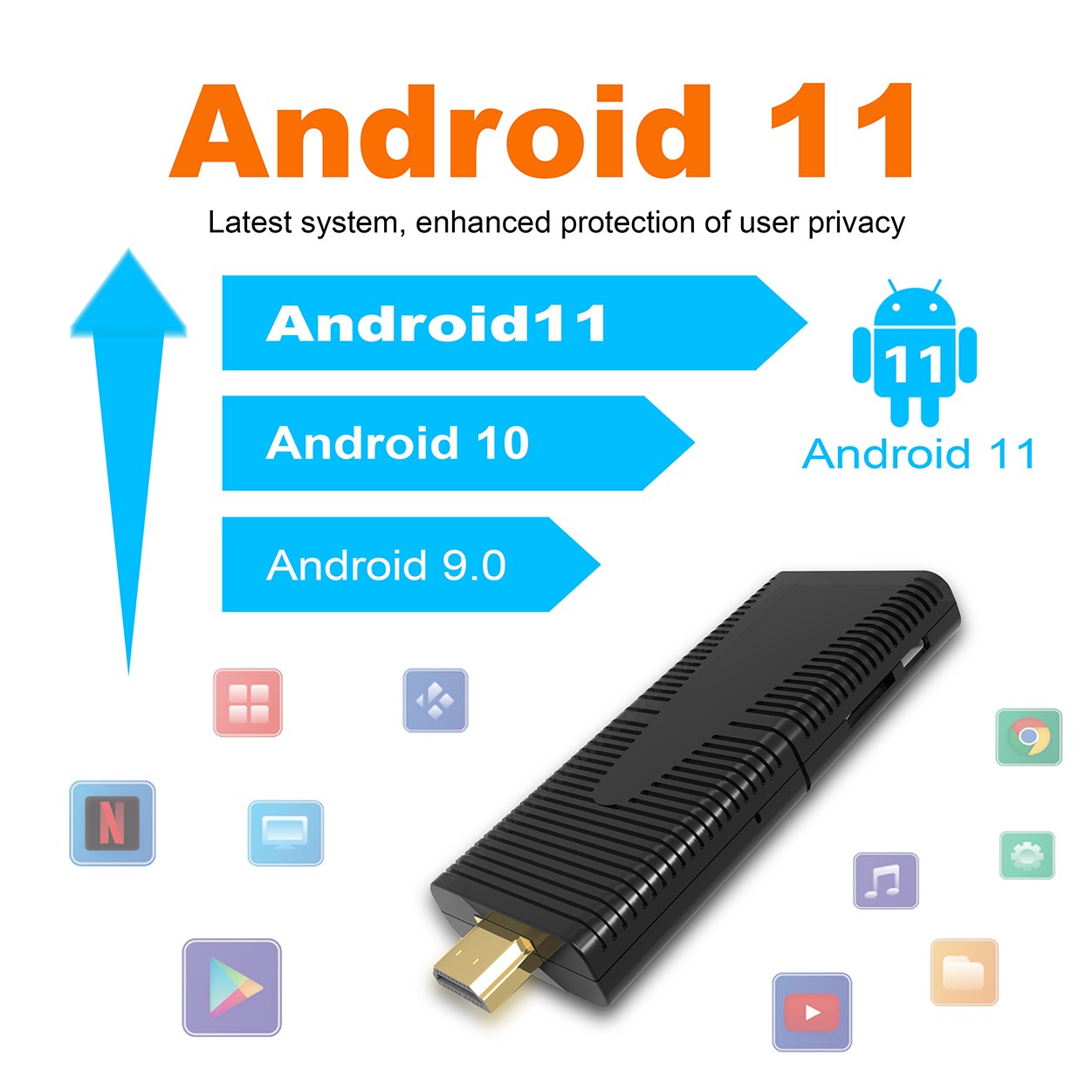 2022 Newest Smart Tv stick Android 11.0 2G/16G 4G/32G 3D Video 4K 2.4G 5G Wifi BT Quad-Core TV receiver
