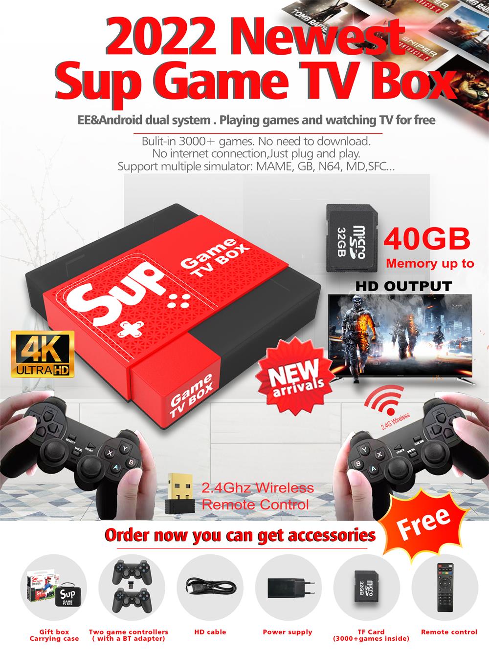 Retro Video Game Box 4 Core CPU Over 10 Simulators Dual-System 4K Super HD Video Game Consolem TV Box