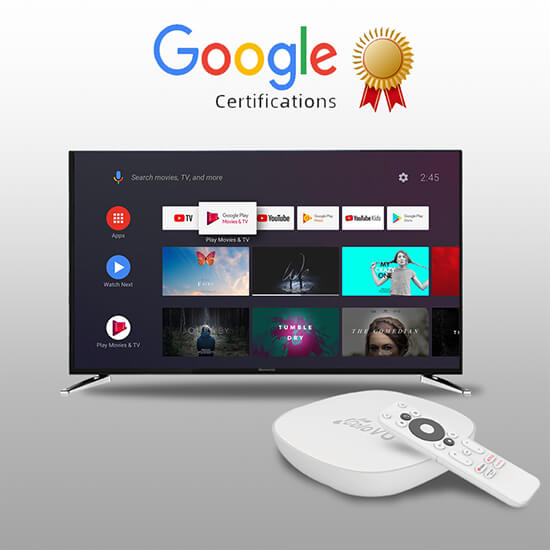 C1 Plus ATV Google certificate tv box support Netflix Prime Video Amlogic S905X2 WiFi Dual brand